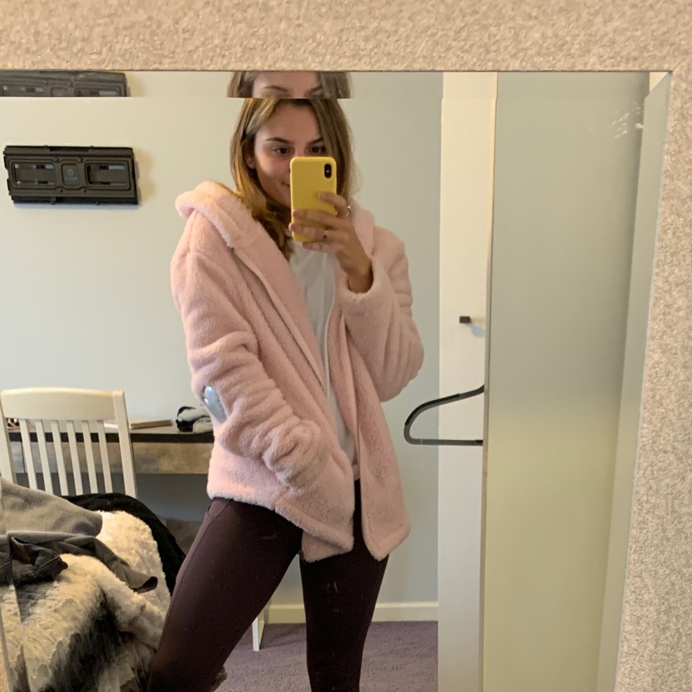 Pink puffy coat